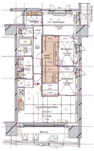 ブランシエスタ浅草蔵前　1506号室　間取り