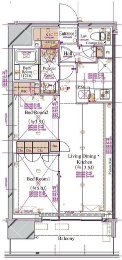 ブランシエスタ浅草蔵前　603号室　間取り