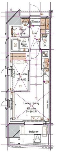 ブランシエスタ浅草蔵前　609号室　間取り