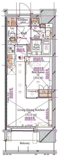ブランシエスタ浅草蔵前　902号室　間取り