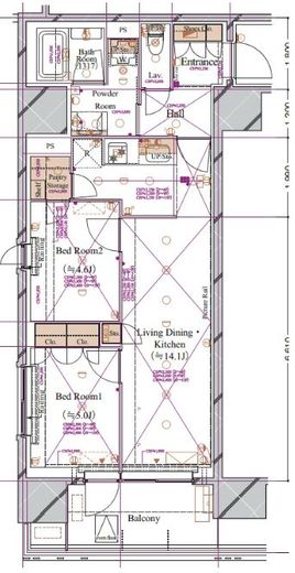 ブランシエスタ浅草蔵前　904号室　間取り
