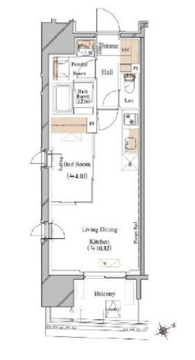 ブランシエスタ浅草蔵前　1009号室　間取り