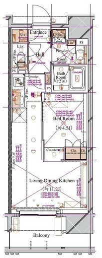 ブランシエスタ浅草蔵前　502号室　間取り