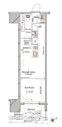 ブランシエスタ浅草蔵前　206号室　間取り
