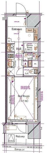 ブランシエスタ浅草蔵前　808号室　間取り