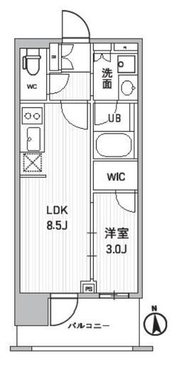 シーズンフラッツ新御徒町イースト　1002号室　間取り