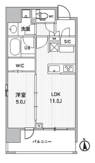 シーズンフラッツ新御徒町イースト　1103号室　間取り