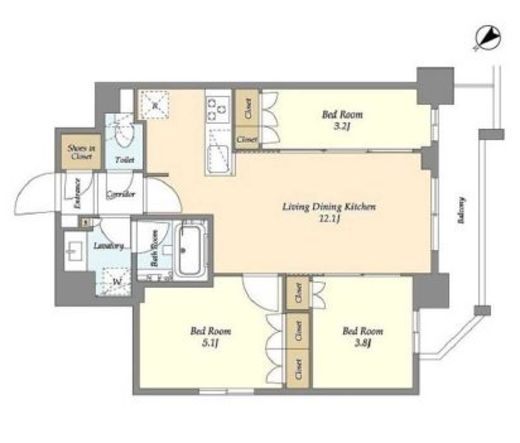 グランカーサ瑞江　210号室　間取り