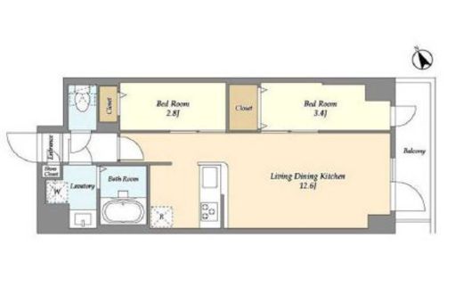アルファコート曳舟2　803号室　間取り