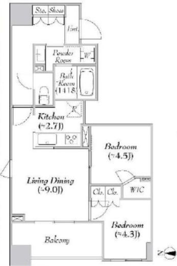 ASMACI MAISON両国Ⅱ (アスマチメゾン両国Ⅱ)　601号室　間取り