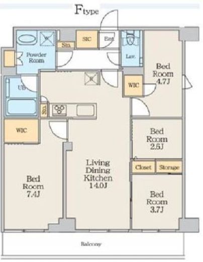 クレストコート本所吾妻橋North　1006号室　間取り