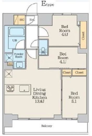 クレストコート本所吾妻橋North　1104号室　間取り