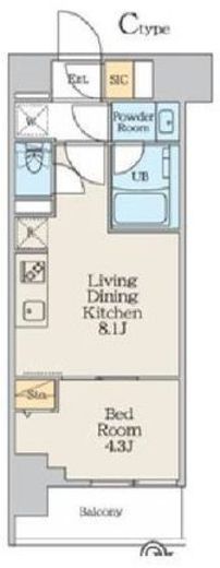 クレストコート本所吾妻橋North　504号室　間取り