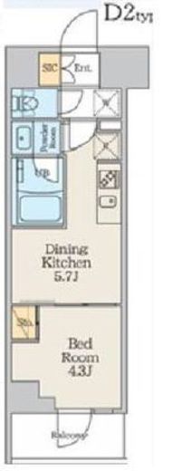 クレストコート本所吾妻橋North　509号室　間取り