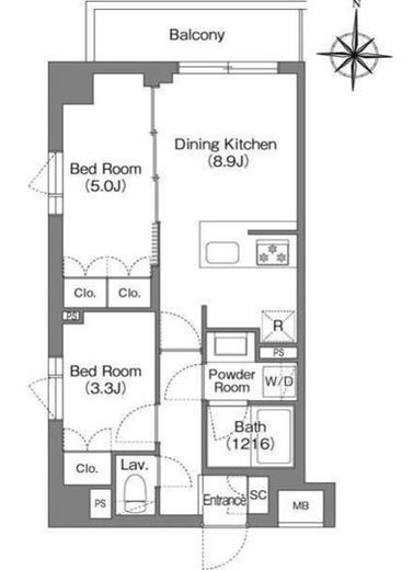BPRレジデンス大島　101号室　間取り