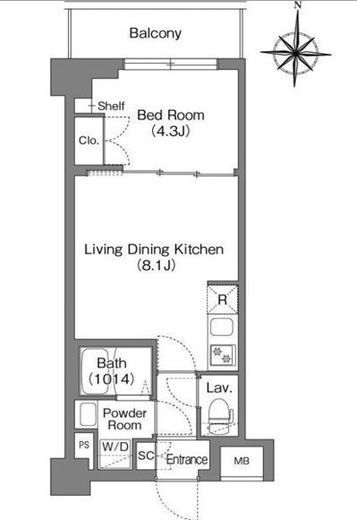 BPRレジデンス大島　409号室　間取り