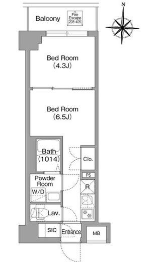 BPRレジデンス大島　407号室　間取り