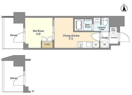 ジオエント上野稲荷町　1103号室　間取り