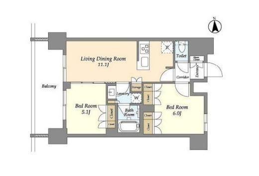 ジオエント上野稲荷町　1402号室　間取り