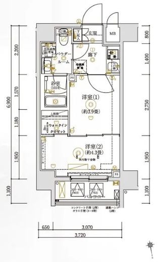 ガリシア亀戸　201号室　間取り