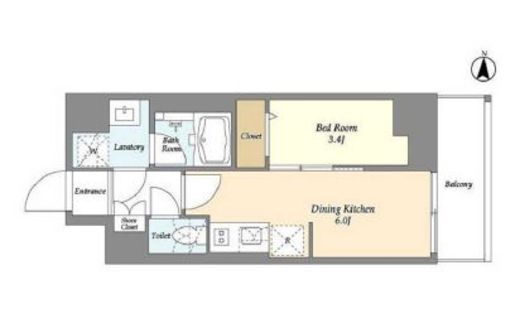 グランカーサ菊川　1002号室　間取り