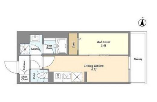 グランカーサ菊川　601号室　間取り