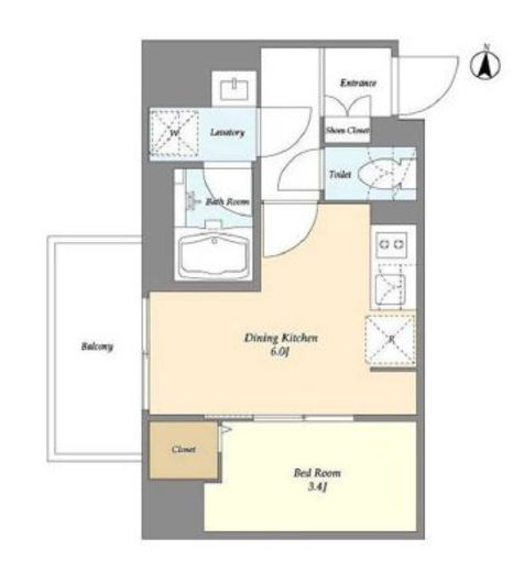 グランカーサ菊川　804号室　間取り
