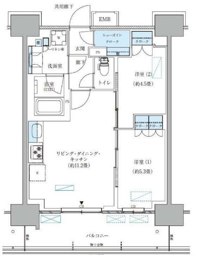 パークアクシス西大島コンフォートスクエア　1304号室　間取り