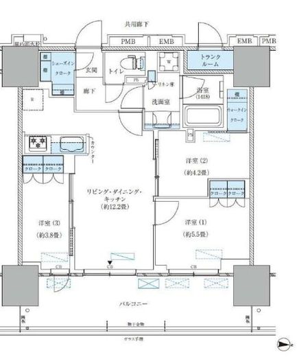 パークアクシス西大島コンフォートスクエア　1411号室　間取り