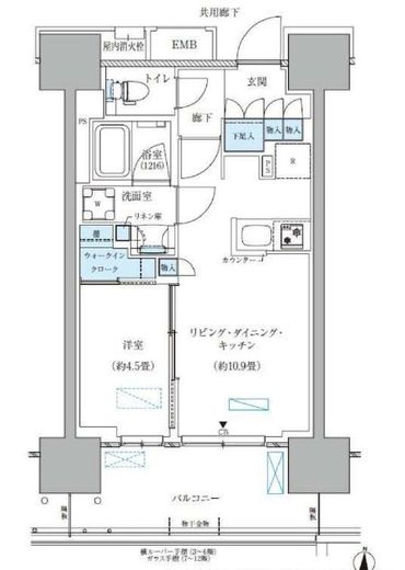 パークアクシス西大島コンフォートスクエア　413号室　間取り