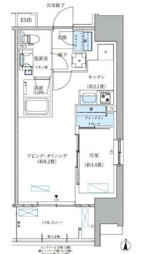 パークアクシス西大島コンフォートスクエア　615号室　間取り