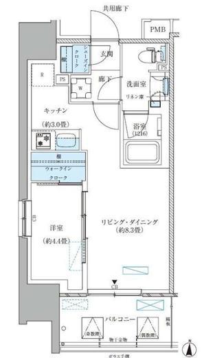 パークアクシス西大島コンフォートスクエア　401号室　間取り