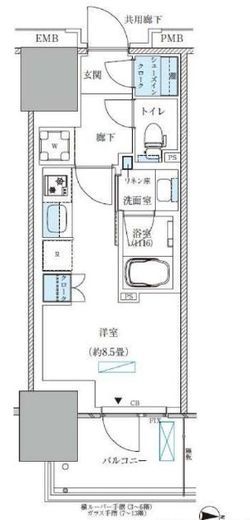 パークアクシス西大島コンフォートスクエア　516号室　間取り