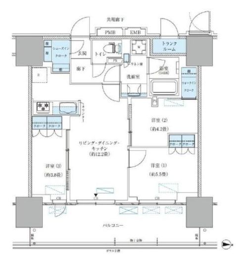 パークアクシス西大島コンフォートスクエア　1409号室　間取り