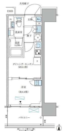 パークアクシス西大島コンフォートスクエア　606号室　間取り