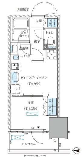 パークアクシス西大島コンフォートスクエア　833号室　間取り