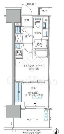 パークアクシス西大島コンフォートスクエア　514号室　間取り
