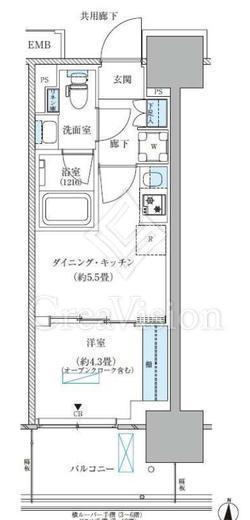 パークアクシス西大島コンフォートスクエア　1112号室　間取り