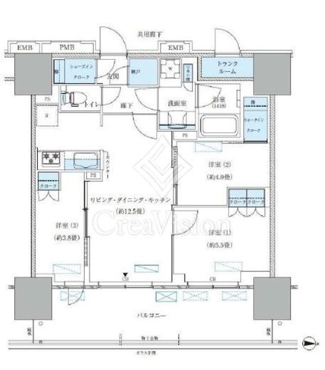 パークアクシス西大島コンフォートスクエア　1412号室　間取り