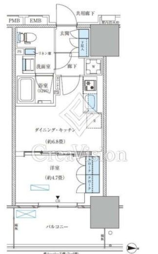 パークアクシス西大島コンフォートスクエア　723号室　間取り