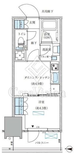 パークアクシス西大島コンフォートスクエア　730号室　間取り