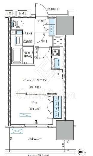 パークアクシス西大島コンフォートスクエア　823号室　間取り