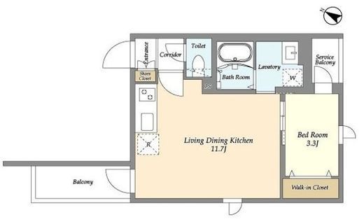 グランカーサ千駄木　207号室　間取り