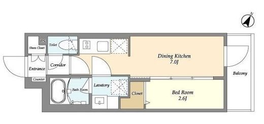 グランカーサ千駄木　404号室　間取り