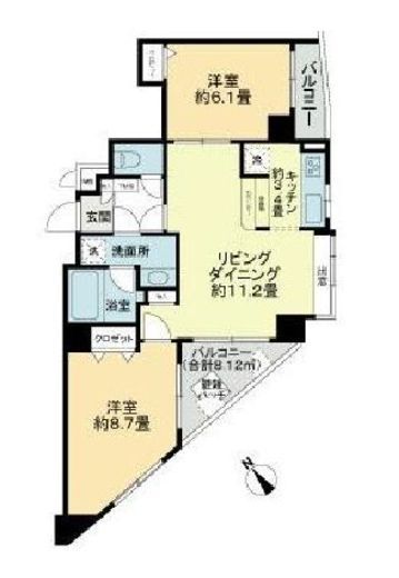 アムフラット蔵前ステーションフロント　1001号室　間取り