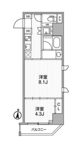 ラヴィエール錦糸公園　801号室　間取り