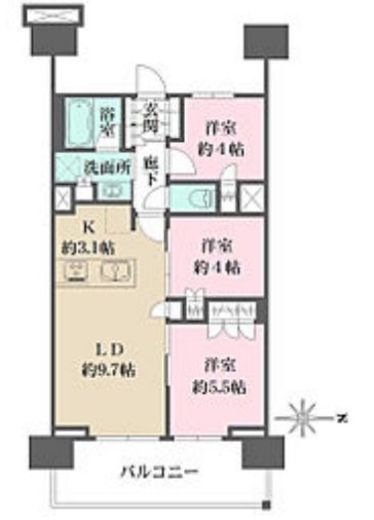 ザ・パークハウス亀戸九丁目　1102号室　間取り