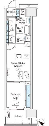 ロイヤルパークス有明　1222号室　間取り