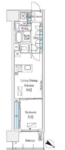 ロイヤルパークス有明　1244号室　間取り