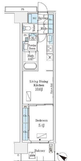 ロイヤルパークス有明　807号室　間取り